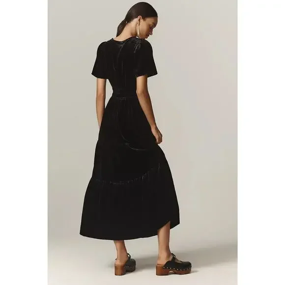 NWT Anthropologie The Somerset Maxi Dress: Velvet Edition $180 PLUS 1X Black - Picture 6 of 6